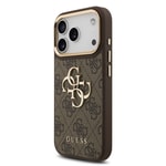 Apple iPhone 17 Pro Kılıf Guess Orjinal Lisanslı Gold Metal Kamera Çerçeveli 4G Desenli Metal Büyük 4G ve Yazı Logolu Kapak