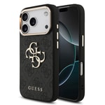 Apple iPhone 17 Pro Kılıf Guess Orjinal Lisanslı Gold Metal Kamera Çerçeveli 4G Desenli Metal Büyük 4G ve Yazı Logolu Kapak