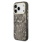 Apple iPhone 17 Pro Kılıf Guess Orjinal Lisanslı M-safe Şarj Özellikli Yazı Logolu Python Desenli Kapak