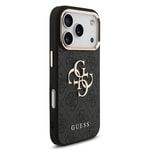 Apple iPhone 17 Pro Kılıf Guess Orjinal Lisanslı Gold Metal Kamera Çerçeveli 4G Desenli Metal Büyük 4G ve Yazı Logolu Kapak