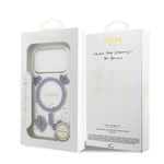 Apple iPhone 17 Pro Kılıf Guess Orjinal Lisanslı M-safe Şarj Özellikli Transparan Resin Flowers Kapak