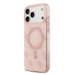 Apple iPhone 17 Pro Kılıf Guess Orjinal Lisanslı M-safe Şarj Özellikli IML Baskılı Klasik Logolu 4G Desenli Kapak