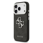Apple iPhone 17 Pro Kılıf Guess Orjinal Lisanslı Gümüş Metal Kamera Çerçeveli 4G Desenli Metal Büyük 4G ve Yazı Logolu Kapak
