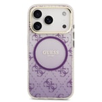 Apple iPhone 17 Pro Kılıf Guess Orjinal Lisanslı M-safe Şarj Özellikli 4G Desenli Simli Silikon Kapak