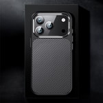 Apple iPhone 17 Pro Kılıf Karbon Fiber Görünümlü Wlons Marin Kapak
