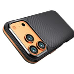 Apple iPhone 17 Pro Kılıf Karbon Fiber Görünümlü Wlons Marin Kapak