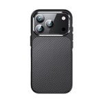 Apple iPhone 17 Pro Kılıf Karbon Fiber Görünümlü Wlons Marin Kapak