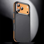 Apple iPhone 17 Pro Kılıf Karbon Fiber Görünümlü Wlons Marin Kapak