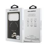 Apple iPhone 17 Pro Kılıf Karl Lagerfeld Orjinal Lisanslı M-safe Şarj Özellikli Metal Kamera ve Buton Tasarımlı K&C PU Deri Kapak