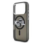 Apple iPhone 17 Pro Kılıf Karl Lagerfeld Orjinal Lisanslı Parlayan Simli Karl & Choupette Sketch Logo Kapak