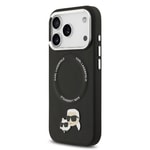 Apple iPhone 17 Pro Kılıf Karl Lagerfeld Orjinal Lisanslı M-safe Şarj Özellikli Metal Kamera ve Buton Tasarımlı K&C PU Deri Kapak
