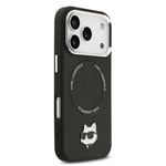 Apple iPhone 17 Pro Kılıf Karl Lagerfeld Orjinal Lisanslı M-safe Şarj Özellikli Metal Kamera ve Buton Tasarımlı Choupette PU Deri Kapak