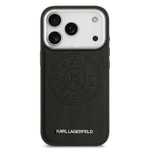 Apple iPhone 17 Pro Kılıf Karl Lagerfeld Orjinal Lisanslı M-safe Şarj Özellikli Delikli Tasarım Metal Logolu PU Deri Kapak