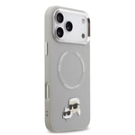 Apple iPhone 17 Pro Kılıf Karl Lagerfeld Orjinal Lisanslı M-safe Şarj Özellikli Metal Kamera ve Buton Tasarımlı K&C PU Deri Kapak