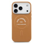 Apple iPhone 17 Pro Kılıf Karl Lagerfeld Orjinal Lisanslı M-safe Şarj Özellikli Metal Kamera ve Buton Tasarımlı Paris RSG PU Deri Kapak