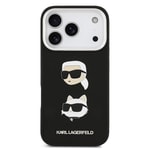 Apple iPhone 17 Pro Kılıf Karl Lagerfeld Orjinal Lisanslı Metal Logolu K&C Heads Pin Kapak
