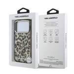 Apple iPhone 17 Pro Kılıf Karl Lagerfeld Orjinal Lisanslı M-safe Şarj Özellikli IML Leopar Baskılı Kapak