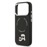 Apple iPhone 17 Pro Kılıf Karl Lagerfeld Orjinal Lisanslı M-safe Şarj Özellikli Metal Kamera ve Buton Tasarımlı K&C PU Deri Kapak
