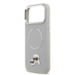 Apple iPhone 17 Pro Kılıf Karl Lagerfeld Orjinal Lisanslı M-safe Şarj Özellikli Metal Kamera ve Buton Tasarımlı K&C PU Deri Kapak