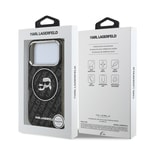 Apple iPhone 17 Pro Kılıf Karl Lagerfeld Orjinal Lisanslı Parlayan Simli Karl & Choupette Heads Kapak