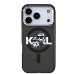 Apple iPhone 17 Pro Kılıf Karl Lagerfeld Orjinal Lisanslı Parlayan Simli Karl & Choupette Sketch Logo Kapak