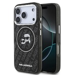 Apple iPhone 17 Pro Kılıf Karl Lagerfeld Orjinal Lisanslı Parlayan Simli Karl & Choupette Heads Kapak