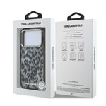 Apple iPhone 17 Pro Kılıf Karl Lagerfeld Orjinal Lisanslı M-safe Şarj Özellikli IML Leopar Baskılı Kapak