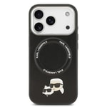 Apple iPhone 17 Pro Kılıf Karl Lagerfeld Orjinal Lisanslı M-safe Şarj Özellikli Metal Kamera ve Buton Tasarımlı K&C PU Deri Kapak