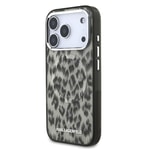 Apple iPhone 17 Pro Kılıf Karl Lagerfeld Orjinal Lisanslı M-safe Şarj Özellikli IML Leopar Baskılı Kapak