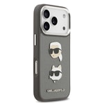 Apple iPhone 17 Pro Kılıf Karl Lagerfeld Orjinal Lisanslı Metal Logolu K&C Heads Pin Kapak