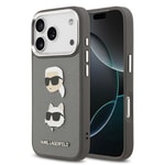 Apple iPhone 17 Pro Kılıf Karl Lagerfeld Orjinal Lisanslı Metal Logolu K&C Heads Pin Kapak