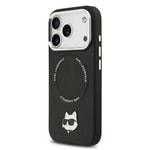 Apple iPhone 17 Pro Kılıf Karl Lagerfeld Orjinal Lisanslı M-safe Şarj Özellikli Metal Kamera ve Buton Tasarımlı Choupette PU Deri Kapak
