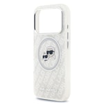 Apple iPhone 17 Pro Kılıf Karl Lagerfeld Orjinal Lisanslı Parlayan Simli Karl & Choupette Heads Kapak