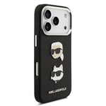 Apple iPhone 17 Pro Kılıf Karl Lagerfeld Orjinal Lisanslı Metal Logolu K&C Heads Pin Kapak