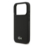Apple iPhone 17 Pro Kılıf Lacoste Orjinal Lisanslı M-safe Şarj Özellikli PU Pike Desenli Metal Logolu Kartlıklı Kapak