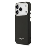 Apple iPhone 17 Pro Kılıf Lacoste Orjinal Lisanslı M-safe Şarj Özellikli Champs Elysees PU Deri Tasarımlı Kapak