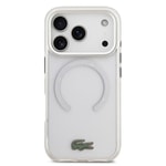 Apple iPhone 17 Pro Kılıf Lacoste Orjinal Lisanslı M-safe Şarj Özellikli İkonik Timsah Logolu Buzlu Kapak