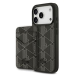 Apple iPhone 17 Pro Kılıf Lacoste Orjinal Lisanslı M-safe Şarj Özellikli PU Deri Tasarımlı Kartlıklı Karışık Monogram Desenli Kapak
