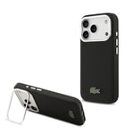 Apple iPhone 17 Pro Kılıf Lacoste Orjinal Lisanslı M-safe Şarj Özellikli PU Pike Desenli Standlı Metal Logolu Kapak