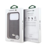 Apple iPhone 17 Pro Kılıf Lacoste Orjinal Lisanslı M-safe Şarj Özellikli PU Deri Tasarımlı Karışık Monogram Desenli Kapak