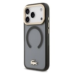 Apple iPhone 17 Pro Kılıf Lacoste Orjinal Lisanslı M-safe Şarj Özellikli Gold Timsah Logolu Buzlu Kapak
