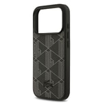 Apple iPhone 17 Pro Kılıf Lacoste Orjinal Lisanslı M-safe Şarj Özellikli PU Deri Tasarımlı Kartlıklı Karışık Monogram Desenli Kapak