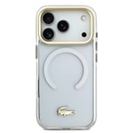 Apple iPhone 17 Pro Kılıf Lacoste Orjinal Lisanslı M-safe Şarj Özellikli Gold Timsah Logolu Buzlu Kapak