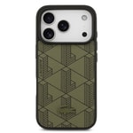 Apple iPhone 17 Pro Kılıf Lacoste Orjinal Lisanslı M-safe Şarj Özellikli PU Deri Tasarımlı Kartlıklı Karışık Monogram Desenli Kapak
