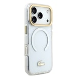 Apple iPhone 17 Pro Kılıf Lacoste Orjinal Lisanslı M-safe Şarj Özellikli Gold Timsah Logolu Buzlu Kapak