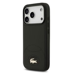 Apple iPhone 17 Pro Kılıf Lacoste Orjinal Lisanslı M-safe Şarj Özellikli PU Deri Tasarımlı Metal Logolu Kapak