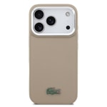 Apple iPhone 17 Pro Kılıf Lacoste Orjinal Lisanslı M-safe Şarj Özellikli PU Pike Desenli Standlı Metal Logolu Kapak