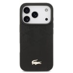 Apple iPhone 17 Pro Kılıf Lacoste Orjinal Lisanslı M-safe Şarj Özellikli PU Deri Tasarımlı Karışık Monogram Desenli Kapak