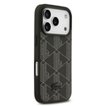 Apple iPhone 17 Pro Kılıf Lacoste Orjinal Lisanslı M-safe Şarj Özellikli PU Deri Tasarımlı Kartlıklı Karışık Monogram Desenli Kapak