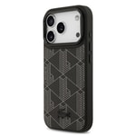 Apple iPhone 17 Pro Kılıf Lacoste Orjinal Lisanslı M-safe Şarj Özellikli Standlı PU Deri Karışık Monogram Desenli Kapak